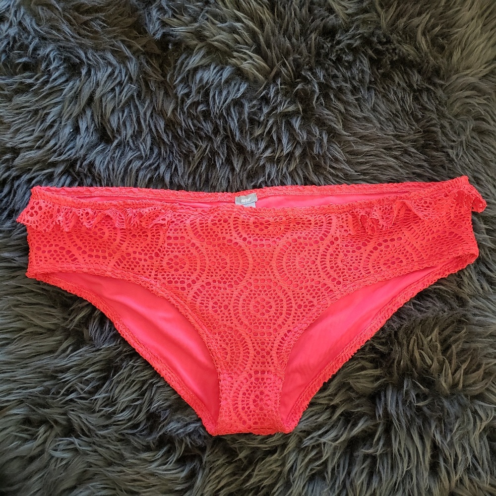 Aerie Red Crochet Bikini Bottoms
